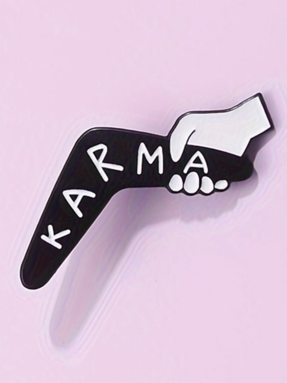 KARMA BOOMERANG OIL DRIPPED ENAMEL PIN LAPEL PIN BROOCH NWT